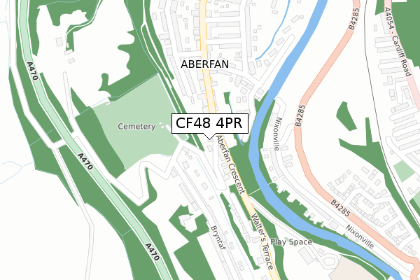 CF48 4PR map - large scale - OS Open Zoomstack (Ordnance Survey)
