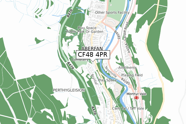 CF48 4PR map - small scale - OS Open Zoomstack (Ordnance Survey)