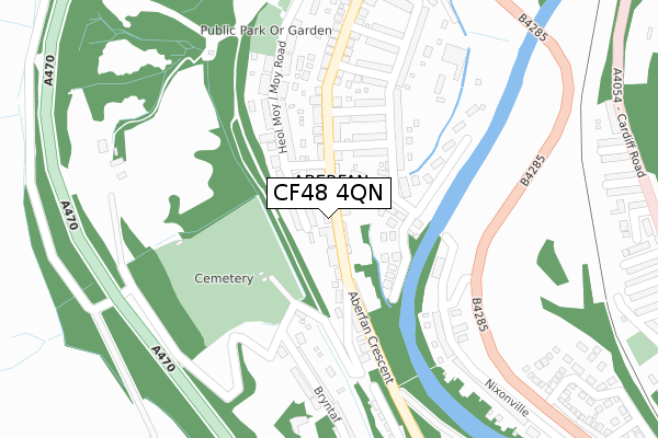 CF48 4QN map - large scale - OS Open Zoomstack (Ordnance Survey)