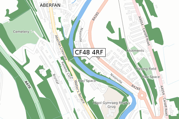 CF48 4RF map - large scale - OS Open Zoomstack (Ordnance Survey)