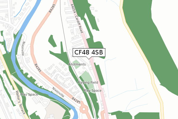 CF48 4SB map - large scale - OS Open Zoomstack (Ordnance Survey)