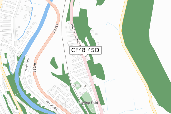 CF48 4SD map - large scale - OS Open Zoomstack (Ordnance Survey)