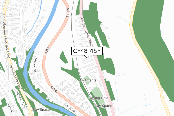 CF48 4SF map - large scale - OS Open Zoomstack (Ordnance Survey)