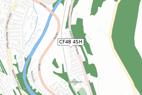 CF48 4SH map - large scale - OS Open Zoomstack (Ordnance Survey)