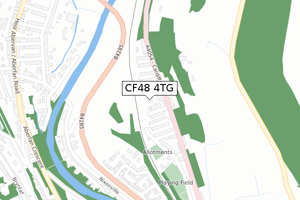 CF48 4TG map - large scale - OS Open Zoomstack (Ordnance Survey)