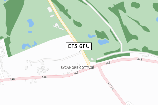 CF5 6FU map - large scale - OS Open Zoomstack (Ordnance Survey)
