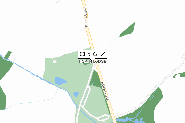 CF5 6FZ map - large scale - OS Open Zoomstack (Ordnance Survey)