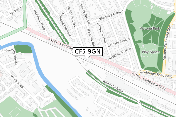 CF5 9GN map - large scale - OS Open Zoomstack (Ordnance Survey) CF5 9GN map - large scale - OS Open Zoomstack (Ordnance Survey)