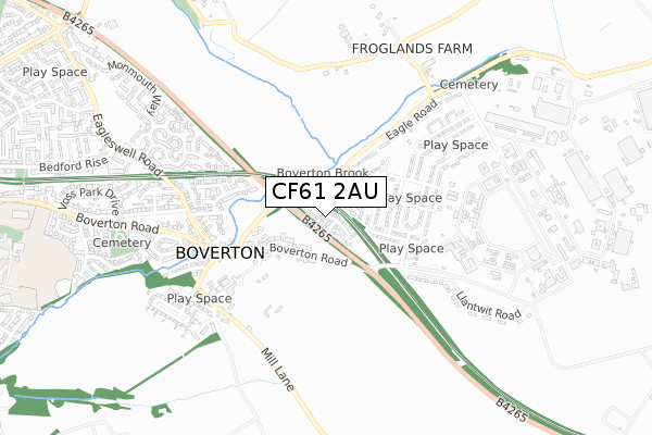 CF61 2AU map - small scale - OS Open Zoomstack (Ordnance Survey) CF61 2AU map - small scale - OS Open Zoomstack (Ordnance Survey)