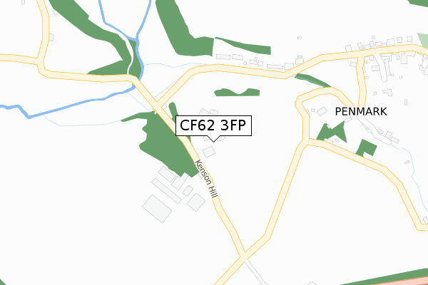 CF62 3FP map - large scale - OS Open Zoomstack (Ordnance Survey)