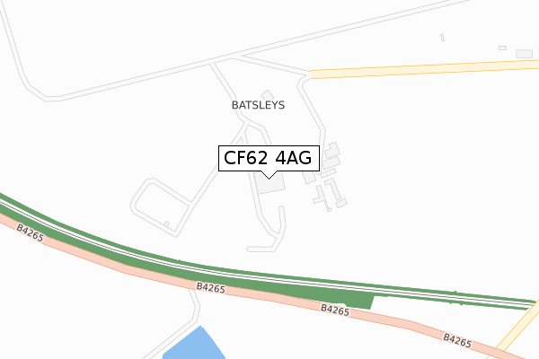 CF62 4AG map - large scale - OS Open Zoomstack (Ordnance Survey)
