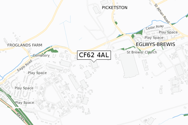 CF62 4AL map - small scale - OS Open Zoomstack (Ordnance Survey)