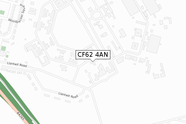 CF62 4AN map - large scale - OS Open Zoomstack (Ordnance Survey)