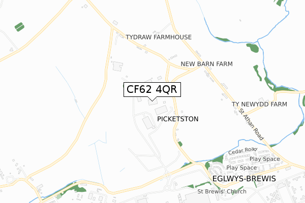 CF62 4QR map - small scale - OS Open Zoomstack (Ordnance Survey)