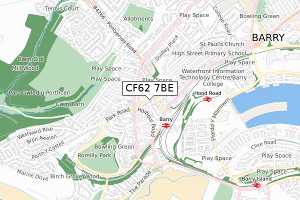 CF62 7BE map - small scale - OS Open Zoomstack (Ordnance Survey) CF62 7BE map - small scale - OS Open Zoomstack (Ordnance Survey)