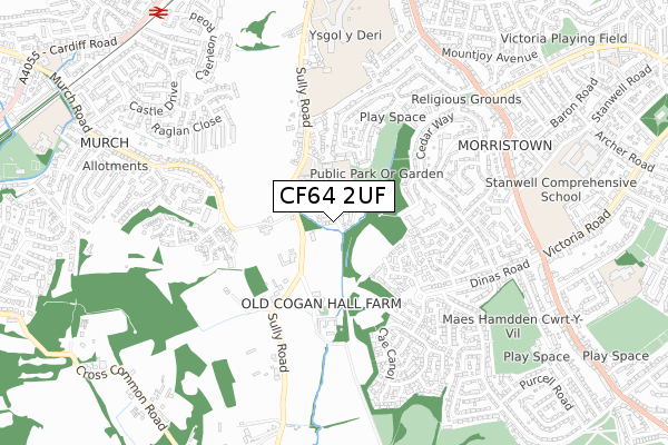 CF64 2UF map - small scale - OS Open Zoomstack (Ordnance Survey) CF64 2UF map - small scale - OS Open Zoomstack (Ordnance Survey)