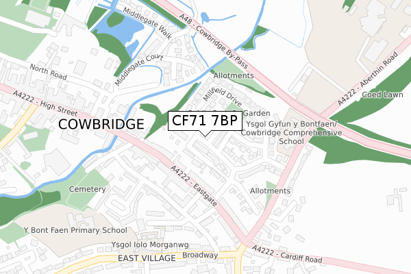 CF71 7BP map - large scale - OS Open Zoomstack (Ordnance Survey)
