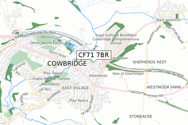 CF71 7BR map - small scale - OS Open Zoomstack (Ordnance Survey)