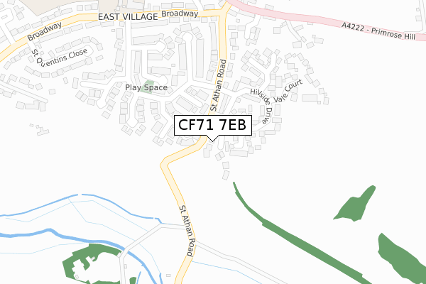 CF71 7EB map - large scale - OS Open Zoomstack (Ordnance Survey)