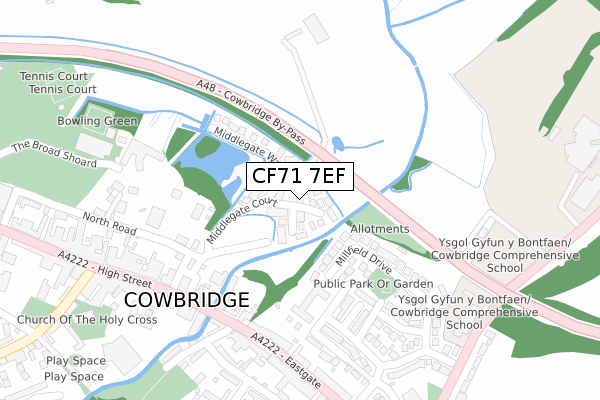 CF71 7EF map - large scale - OS Open Zoomstack (Ordnance Survey)