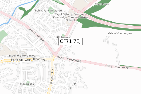 CF71 7EJ map - large scale - OS Open Zoomstack (Ordnance Survey)