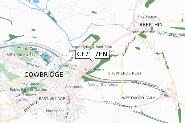 CF71 7EN map - small scale - OS Open Zoomstack (Ordnance Survey)