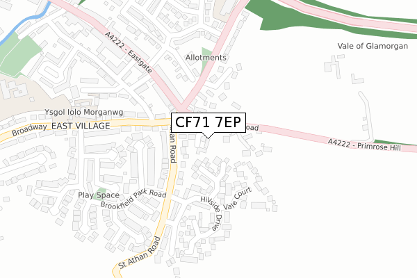 CF71 7EP map - large scale - OS Open Zoomstack (Ordnance Survey)