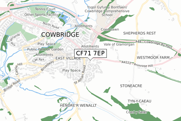 CF71 7EP map - small scale - OS Open Zoomstack (Ordnance Survey)