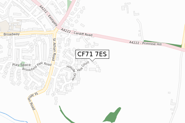 CF71 7ES map - large scale - OS Open Zoomstack (Ordnance Survey)
