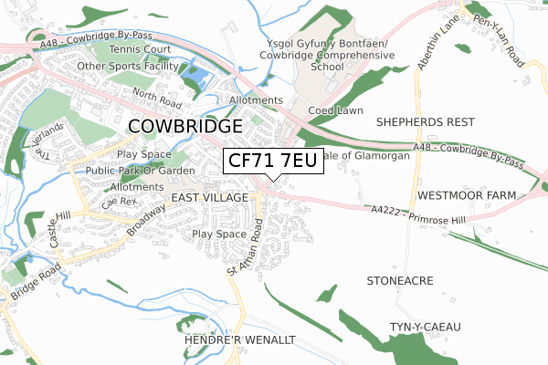 CF71 7EU map - small scale - OS Open Zoomstack (Ordnance Survey)