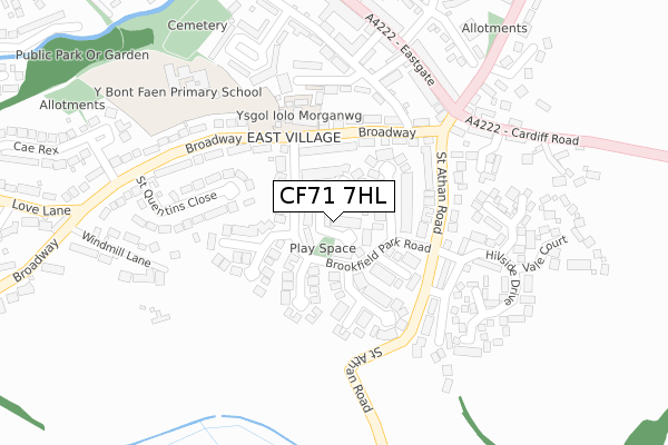 CF71 7HL map - large scale - OS Open Zoomstack (Ordnance Survey)