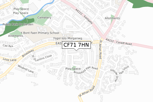 CF71 7HN map - large scale - OS Open Zoomstack (Ordnance Survey)