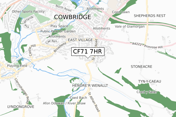 CF71 7HR map - small scale - OS Open Zoomstack (Ordnance Survey)