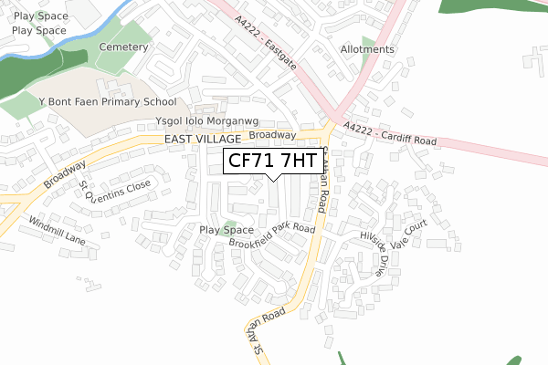 CF71 7HT map - large scale - OS Open Zoomstack (Ordnance Survey)