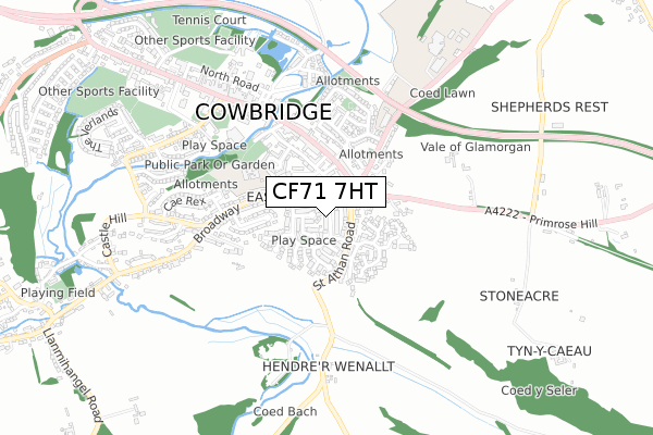 CF71 7HT map - small scale - OS Open Zoomstack (Ordnance Survey)