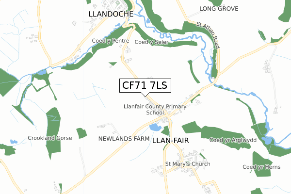 CF71 7LS map - small scale - OS Open Zoomstack (Ordnance Survey)