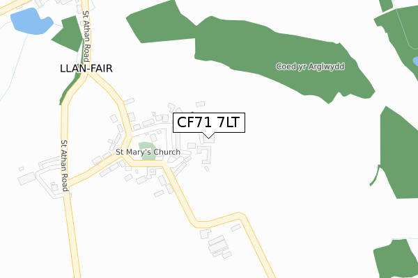 CF71 7LT map - large scale - OS Open Zoomstack (Ordnance Survey)