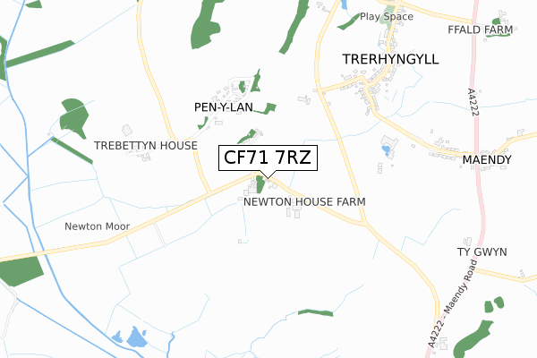 CF71 7RZ map - small scale - OS Open Zoomstack (Ordnance Survey)