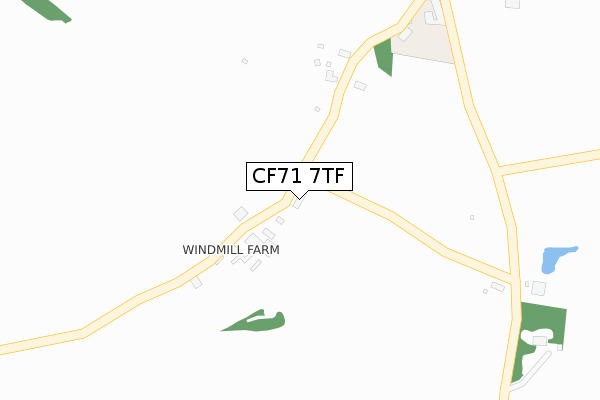 CF71 7TF map - large scale - OS Open Zoomstack (Ordnance Survey)