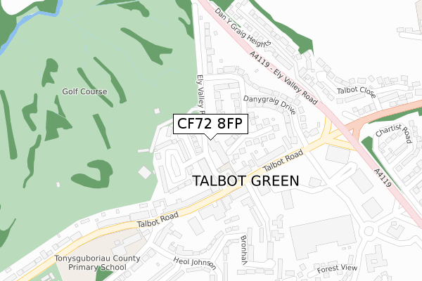 CF72 8FP map - large scale - OS Open Zoomstack (Ordnance Survey)