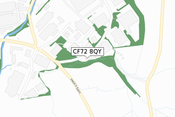 CF72 8QY map - large scale - OS Open Zoomstack (Ordnance Survey)