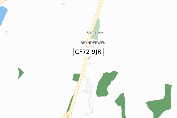 CF72 9JR map - large scale - OS Open Zoomstack (Ordnance Survey)