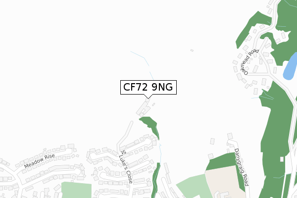 CF72 9NG map - large scale - OS Open Zoomstack (Ordnance Survey)