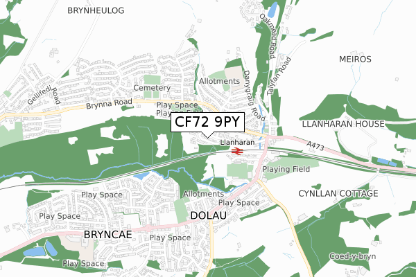 CF72 9PY map - small scale - OS Open Zoomstack (Ordnance Survey) CF72 9PY map - small scale - OS Open Zoomstack (Ordnance Survey)