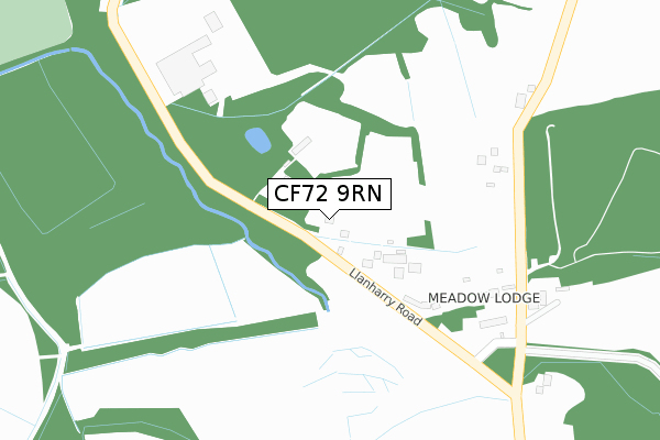 CF72 9RN map - large scale - OS Open Zoomstack (Ordnance Survey)