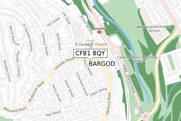 CF81 8QY map - large scale - OS Open Zoomstack (Ordnance Survey)