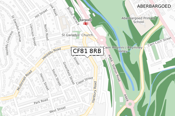CF81 8RB map - large scale - OS Open Zoomstack (Ordnance Survey)