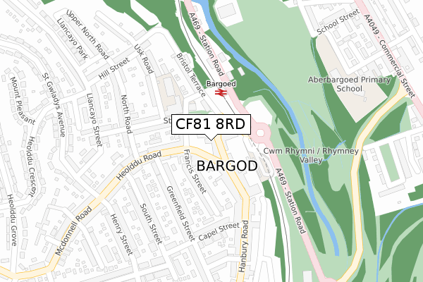 CF81 8RD map - large scale - OS Open Zoomstack (Ordnance Survey)