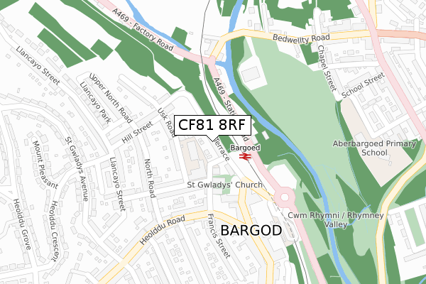CF81 8RF map - large scale - OS Open Zoomstack (Ordnance Survey)