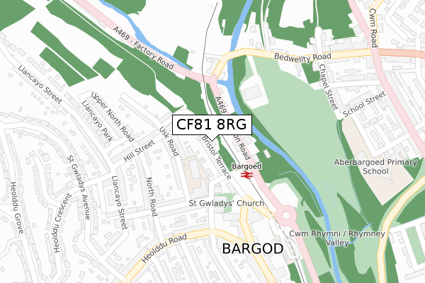 CF81 8RG map - large scale - OS Open Zoomstack (Ordnance Survey)